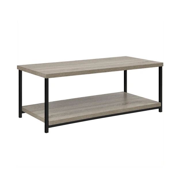 Stork Walnut Orta Sehpa Metal Ayaklı Siyah – Rustik Meşe 03