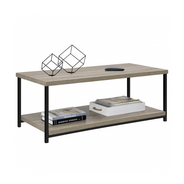 Stork Walnut Orta Sehpa Metal Ayaklı Siyah – Rustik Meşe 04