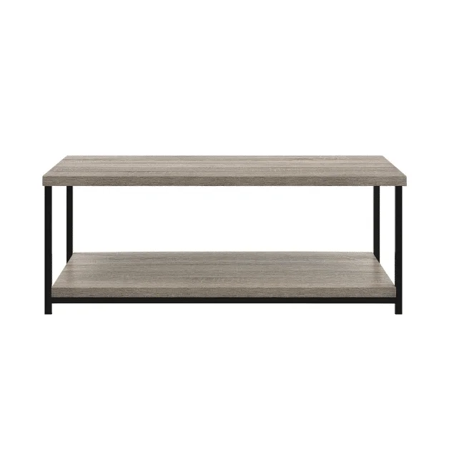 Stork Walnut Orta Sehpa Metal Ayaklı Siyah – Rustik Meşe 05