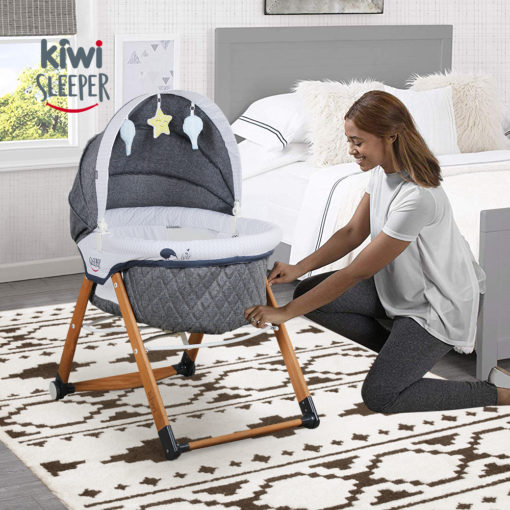 Kiwi Sleeper All In One Sallanir Katlanir Ahsap Bebek Besigi Yaprak Desenli Kahverengi Stork