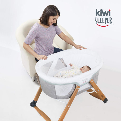 Kiwi Sleeper All In One Sallanir Katlanir Ahsap Bebek Besigi Yaprak Desenli Kahverengi Stork