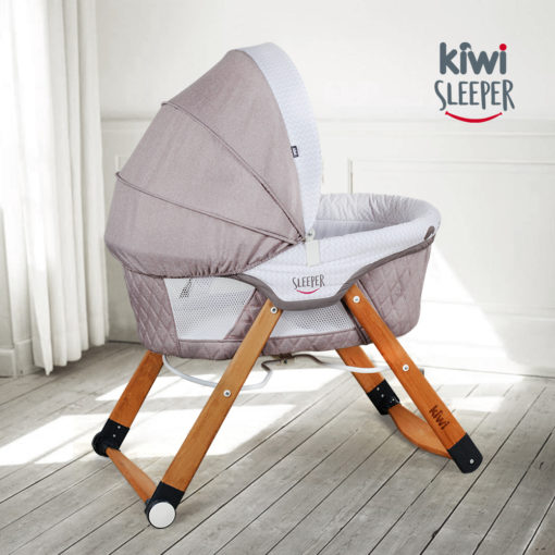 Kiwi Sleeper All In One Sallanir Katlanir Ahsap Bebek Besigi Yaprak Desenli Kahverengi Stork